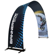 Promotional Outdoor Event Arch Banners in White/Black printed in full colour by Total Merchandise