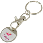 Our promotional domed trolley coin has a full colour printed logo by Total Merchandise