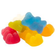 The contents of the Vegan Bears Flow Bag and all the different colours the bears come in