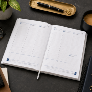 Lifestyle image of the SmoothGrain Quarto Week to View Diary by Total Merchandise