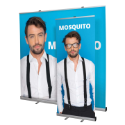 Our promotional Mosquito Roller Banner is logo-branded by Total Merchandise to show your logo.