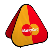 Custom Triangle Pop Out Banner is branded by Total Merchandise to show your logo.