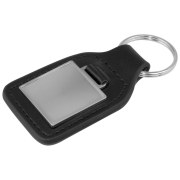 Unbranded Emperor Square Leather Keyring in Silver with no design or logo from Total Merchandise