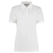Custom branded Kustom Kit Women's Classic Polo Shirts with a design from Total Merchandise - White