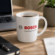 Lifestyle image of the White Metro Mug by Total Merchandise