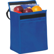 Logo printed Tonbridge Eco Lunch Cooler Bag in Royal Blue giving examples of what to put inside