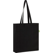 Promotional Hythe Recycled 10 oz Cotton Tote in Black perfect for shopping from Total Merchandise