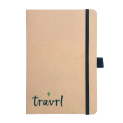 Custom Kraft A5 Notebooks are digitally printed or debossed by Total Merchandise to show your logo.