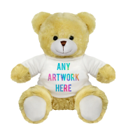 Branded 25cm Elizabeth Teddy Bear in Golden/White with full colour print by Total Merchandise