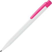 Customisable Super Saver Extra Ballpens in White/Magenta are perfect for note taking