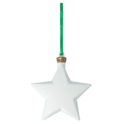 Logo printed Recycled Christmas Star Baubles in White from Total Merchandise