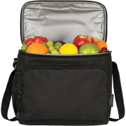 Logo Branded Teynham Deluxe Eco Recycled Cooler Bag in Black from Total Merchandise