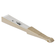 The Bamboo Fibre and RPET Hand Fan in Natural folded down to pop in your bag