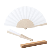 Promotional Bamboo Fibre and RPET Hand Fan in Natural from Total Merchandise