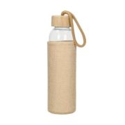 Custom Branded Glass Bottle With Jute Sleeve With A Printed Design From Total Merchandise