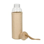 Logo-Branded Glass Bottle With A Jute Sleeve With A Printed Design From Total Merchandise