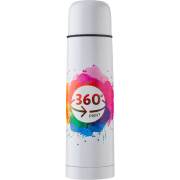 Promotional Stainless Steel Double Walled Vacuum Flask in White from Total Merchandise
