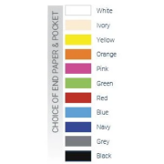 Choice of paper and end pocket colours from Total Merchandise