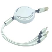 Custom Branded 4-in-1 retractable charging cable with a fully printed design from Total Merchandise