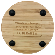 Branded Woody Wireless Charger with a printed design to show it is eco friendly