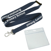 Custom Printed Clear PVC Card Holder to go with your 20mm Flat Polyester Lanyard