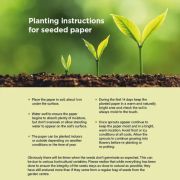 Instructions insert for the seeded paper page