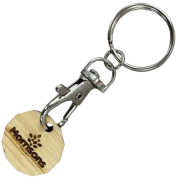 UK Branded Bamboo Trolley Coin Engraved with a Logo by Total Merchandise