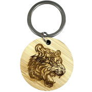 Promotional Bamboo Keyring with an engraved design from Total Merchandise