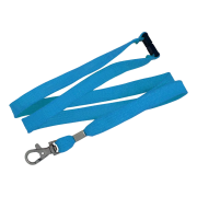 Custom 12mm Tubular Bootlace Lanyards in light blue from Total Merchandise