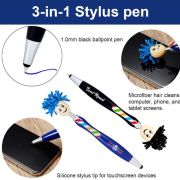 An image to show the different ways to use the Mop Topper Stylus Pen from Total Merchandise