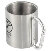 Branded Carabiner Handle Stainless Steel Travel Mug with a design from Total Merchandise