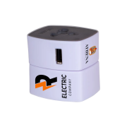 An image of the 5-in-1 Travel Plug in White from Total Merchandise