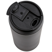 Open lid of the Metro RCS Recycled Stainless Steel Tumbler with a design from Total Merchandise