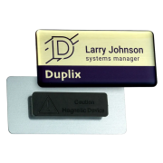Metal Staff Name Badges with Magnetic Fitting in Gold Mirror