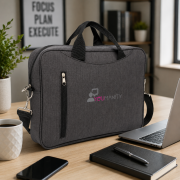 Lifestyle image of the 15" Classic Laptop Bag by Total Merchandise
