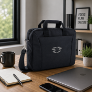 Lifestyle image of the 15.4" Exhibition Laptop Bag by Total Merchandise