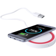 A lifestyle image of the Express Circular Wireless Charger showing how it would charge your device