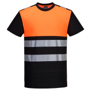 Promotional Hi-Vis Cotton Comfort Class T-Shirt in Black/Orange from Total Merchandise