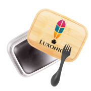 Promotional Stainless Steel Lunch Box with Bamboo Lid with a design from Total Merchandise