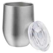 Uk engraved Express Flow Travel Cups in showing the sip lid to the side