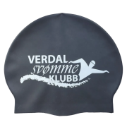 Logo-branded Swimming Hats with a spot colour design from Total Merchandise