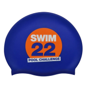 Promotional printed Swimming Hats with a spot colour design from Total Merchandise