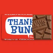 Personalised Tony's Chocolonely Chocolate Bar with the Wrapper Opened