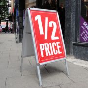 Custom Printed A-Frame Board Sign in Silver branded with your company logo from Total Merchandise