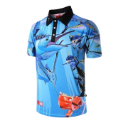 An image of the promotional Full Colour Unisex Polo Shirt showing a design printed all-over