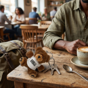 Lifestyle image of the George Bear Keyring personalised by Total Merchandise