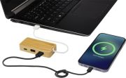 Lifestyle image of the Tapas Bamboo USB Hub with a design from Total Merchandise