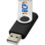 2GB Rotate Twist USB Flash Drive in Black/Silver