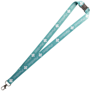 Logo branded Express rPET 20mm Lanyards with a company design printed on it from Total Merchandise