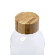 An image to show the bamboo lid included wit this Recycled 600ml Bottle from Total Merchandise
